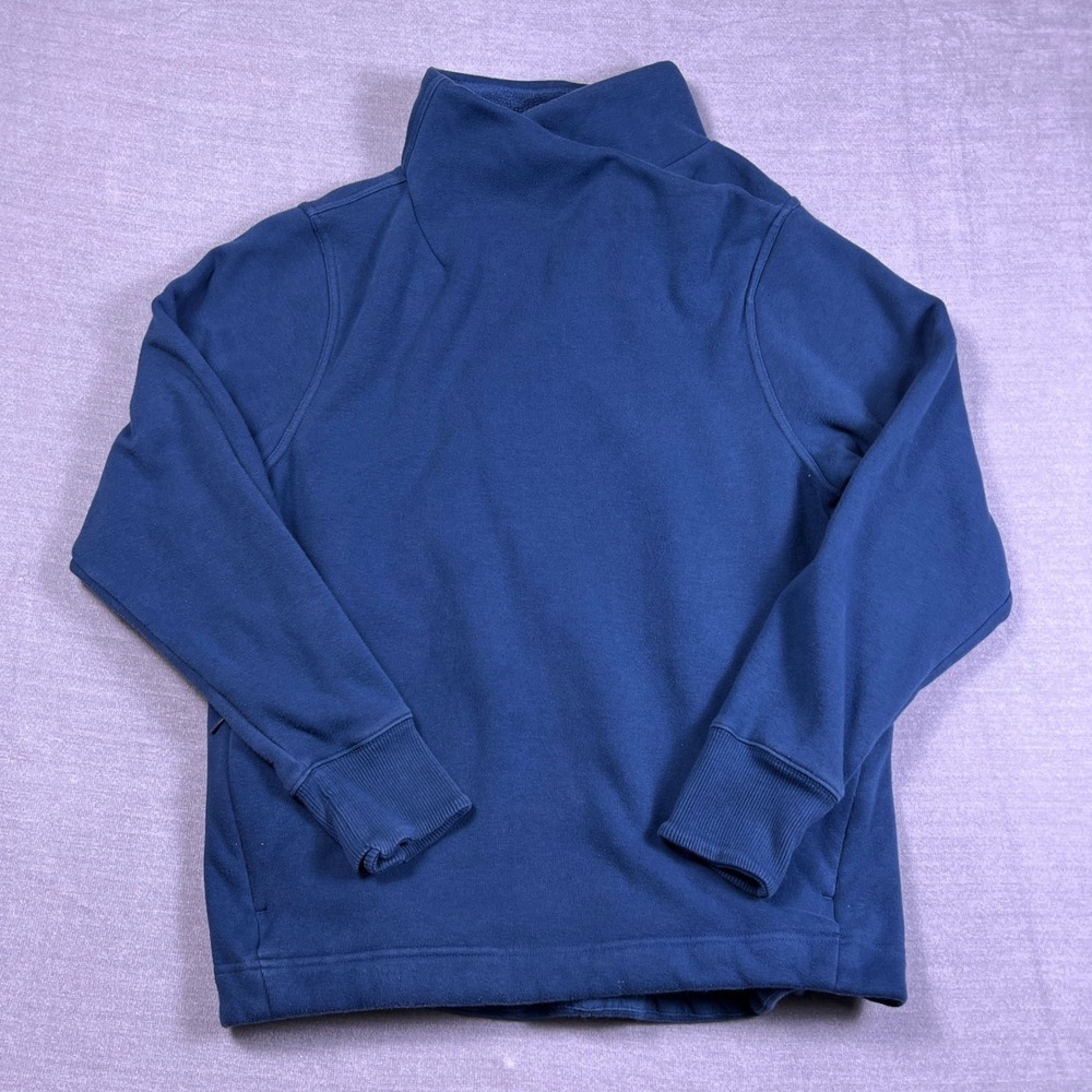 Athleta Coaster Luxe Funnel Neck Sweatshirt‎ Pullover Womens Size M Blue Fleece